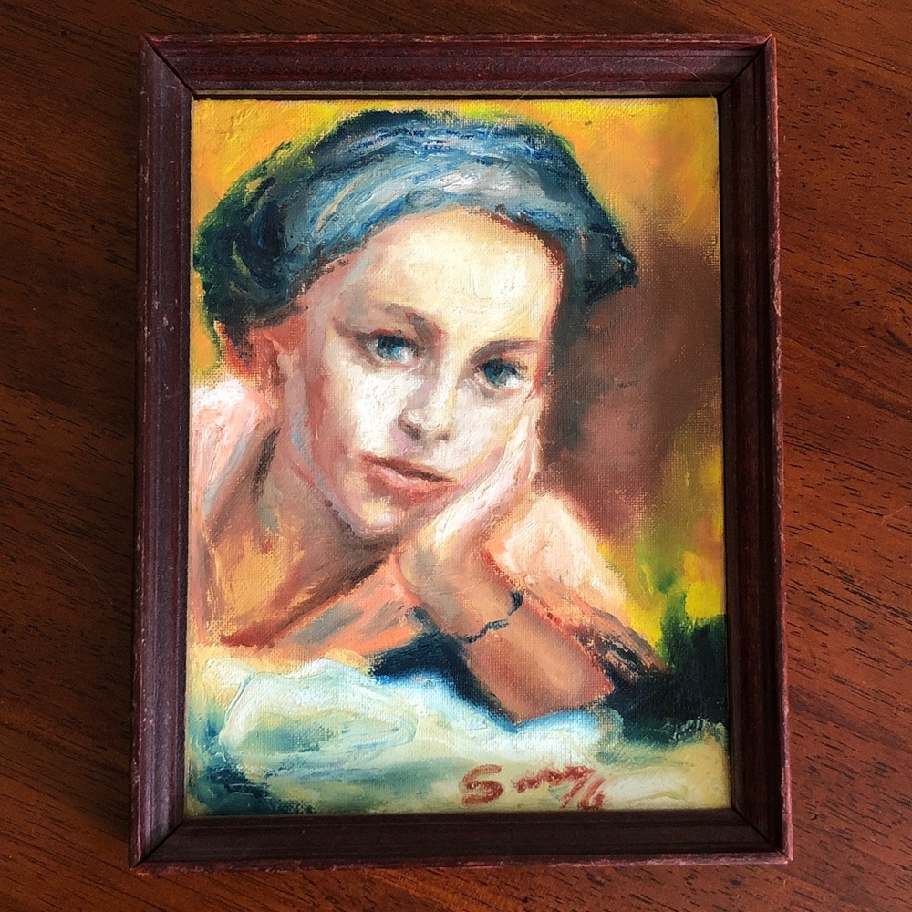 Vintage Original Oil Painting Portrait of a Woman